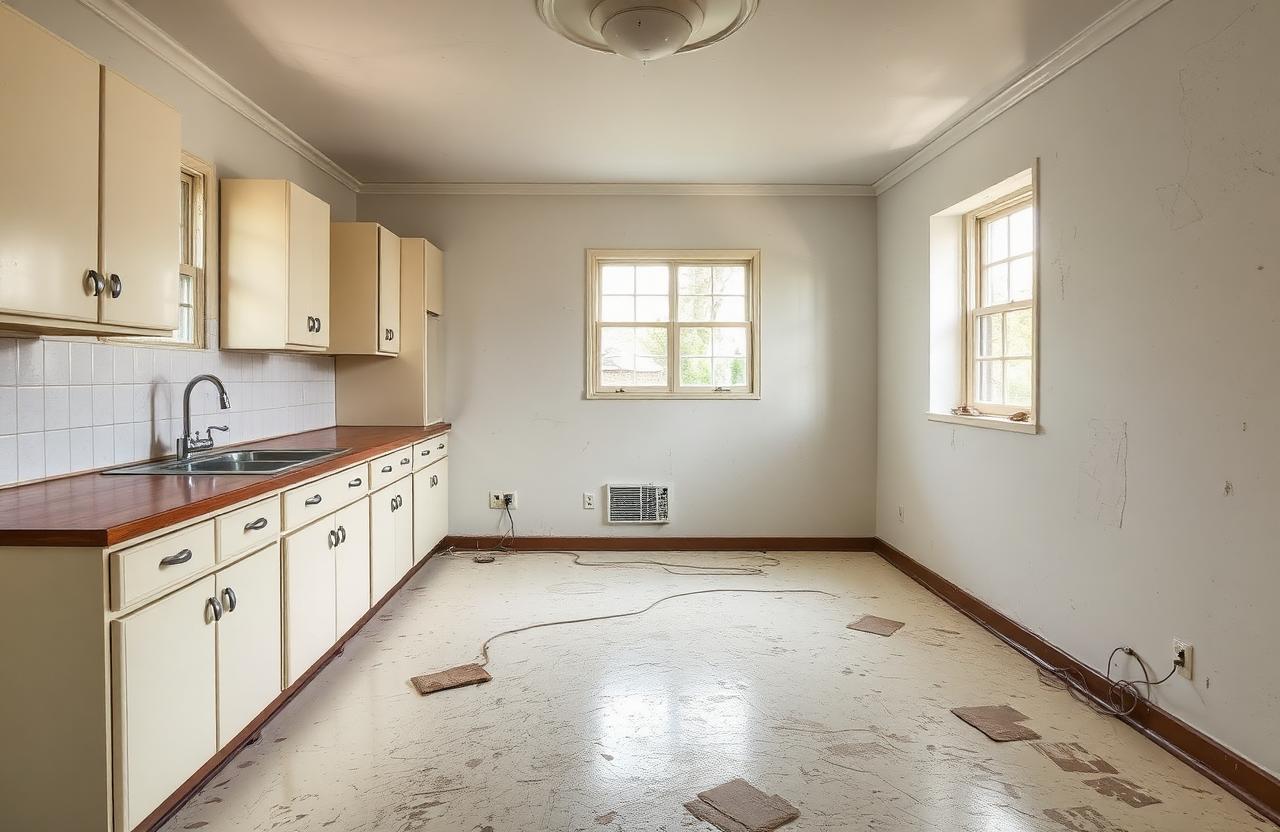Vinyl Floor Installation — before